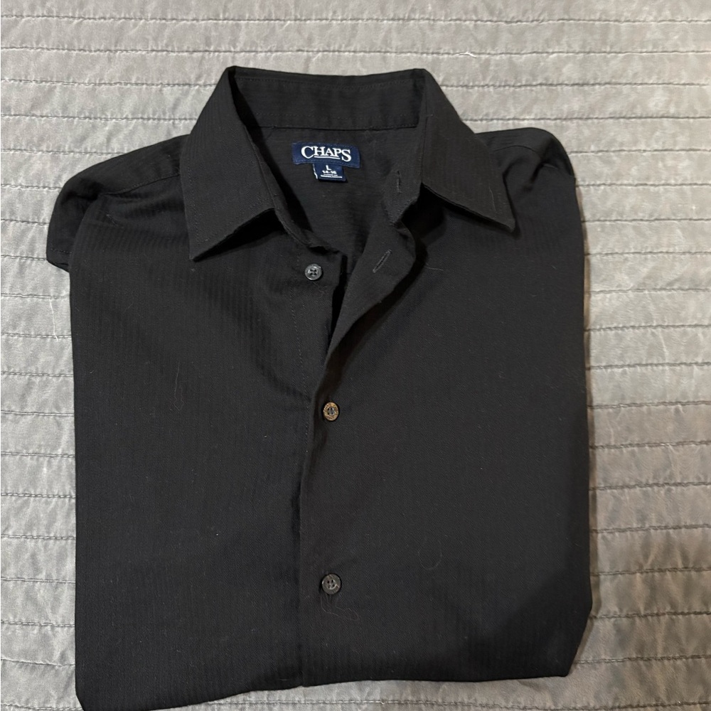 Chaps Men's Elegant Black Dress Shirt